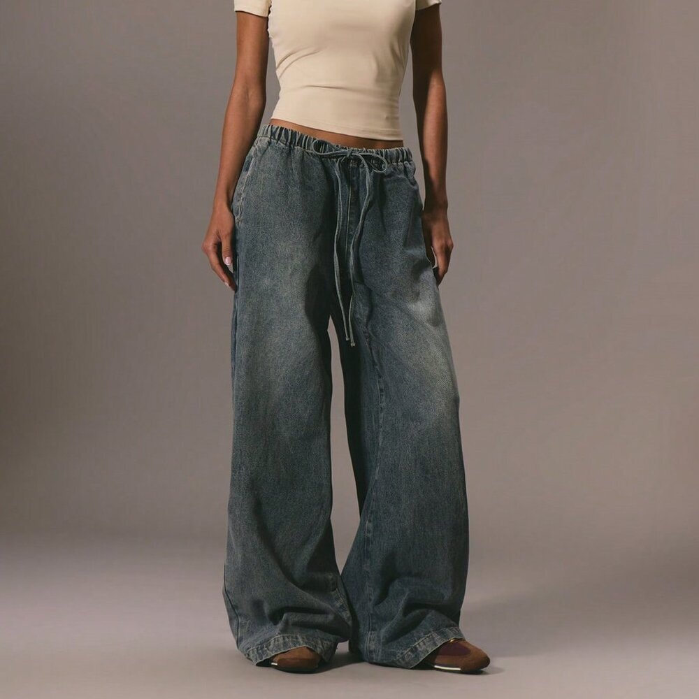 Blue Casual Women's Denim Trousers